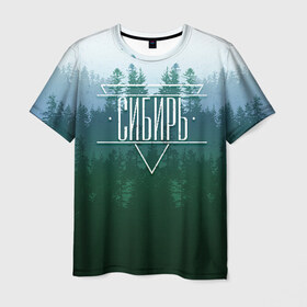 Мужская футболка 3D с принтом Сибирь , 100% полиэфир | прямой крой, круглый вырез горловины, длина до линии бедер | природа | сибирские леса | сибирь