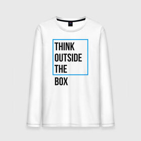 Мужской лонгслив хлопок с принтом Think outside the box , 100% хлопок |  | 