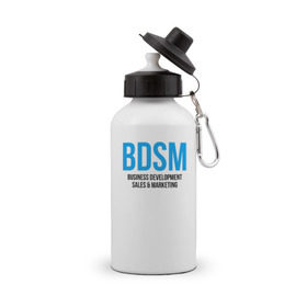 Бутылка спортивная с принтом BDSM , металл | емкость — 500 мл, в комплекте две пластиковые крышки и карабин для крепления | 