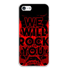 Чехол для iPhone 5/5S матовый с принтом We Will Rock You , Силикон | Область печати: задняя сторона чехла, без боковых панелей | bohemian | brian | freddie | john | mercury | must go on | queen | rhapsody | roger | taylor | the miracle | the show | богемская | рапсодия | роджер тейлор | фредди меркьюри