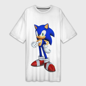 Платье-футболка 3D с принтом Sonic ,  |  | hedgehog | metal sonic | silver | silver the hedgehog | sonic | sonic boom | sonic the hedgehog | еж | ёж сонник | ежик | игры | соник | фильмы