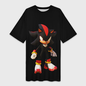 Платье-футболка 3D с принтом Shadow ,  |  | hedgehog | metal sonic | shadow | silver | silver the hedgehog | sonic | sonic boom | sonic the hedgehog | еж | ёж сонник | ежик | игры | соник | фильмы | черный соник | шедоу