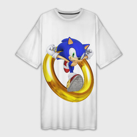 Платье-футболка 3D с принтом Sonic ,  |  | hedgehog | metal sonic | silver | silver the hedgehog | sonic | sonic boom | sonic the hedgehog | еж | ёж сонник | ежик | игры | соник | фильмы