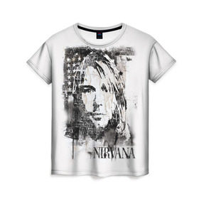 Женская футболка 3D с принтом Kurt Cobain , 100% полиэфир ( синтетическое хлопкоподобное полотно) | прямой крой, круглый вырез горловины, длина до линии бедер | bleach | blew | cobain | dave | geffen | hormoaning | in utero | incesticide | krist | kurt | nevermind | nirvana | novoselic | rock | vevo | геффен | курт кобейн | нирвана | рок