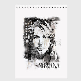 Скетчбук с принтом Kurt Cobain , 100% бумага
 | 48 листов, плотность листов — 100 г/м2, плотность картонной обложки — 250 г/м2. Листы скреплены сверху удобной пружинной спиралью | bleach | blew | cobain | dave | geffen | hormoaning | in utero | incesticide | krist | kurt | nevermind | nirvana | novoselic | rock | vevo | геффен | курт кобейн | нирвана | рок