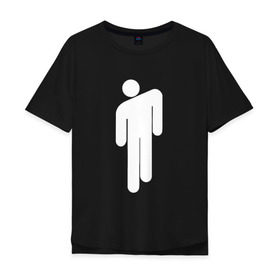 Мужская футболка хлопок Oversize с принтом BILLIE EILISH (НА СПИНЕ) , 100% хлопок | свободный крой, круглый ворот, “спинка” длиннее передней части | be | billie | billie eilish | билли | билли айлиш