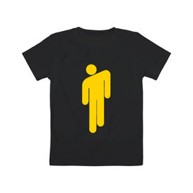Детская футболка хлопок с принтом BILLIE EILISH (НА СПИНЕ) , 100% хлопок | круглый вырез горловины, полуприлегающий силуэт, длина до линии бедер | Тематика изображения на принте: be | billie | billie eilish | билли | билли айлиш