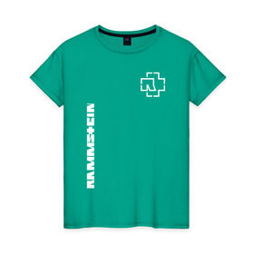 Женская футболка хлопок с принтом RAMMSTEIN (НА СПИНЕ) , 100% хлопок | прямой крой, круглый вырез горловины, длина до линии бедер, слегка спущенное плечо | rammstein | рамштайн