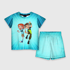 Детский костюм с шортами 3D с принтом Ben and Gwen ,  |  | ben ten | ben10 | go hero | gwen | hero time | kevin 11 | omnitrix | tennison | бен тен | бен10 | гвен | кевин 11 | омнитрикс | теннисон