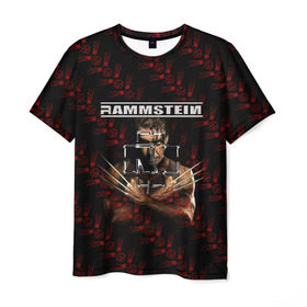 Мужская футболка 3D с принтом Rammstein (Росомаха) , 100% полиэфир | прямой крой, круглый вырез горловины, длина до линии бедер | rammstein