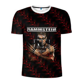 Мужская футболка 3D спортивная с принтом Rammstein (Росомаха) , 100% полиэстер с улучшенными характеристиками | приталенный силуэт, круглая горловина, широкие плечи, сужается к линии бедра | rammstein