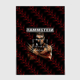 Постер с принтом  Rammstein    (Росомаха) , 100% бумага
 | бумага, плотность 150 мг. Матовая, но за счет высокого коэффициента гладкости имеет небольшой блеск и дает на свету блики, но в отличии от глянцевой бумаги не покрыта лаком | rammstein