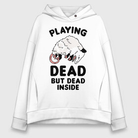 Женское худи Oversize хлопок с принтом Dead Inside , френч-терри — 70% хлопок, 30% полиэстер. Мягкий теплый начес внутри —100% хлопок | боковые карманы, эластичные манжеты и нижняя кромка, капюшон на магнитной кнопке | dead inside | deadinside | dont open dead inside | not a ghost just dead inside | опоссум