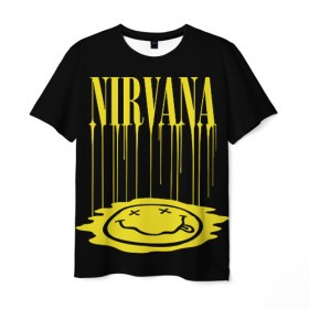 Мужская футболка 3D с принтом Nirvana , 100% полиэфир | прямой крой, круглый вырез горловины, длина до линии бедер | bleach | blew | cobain | dave | geffen | hormoaning | in utero | incesticide | krist | kurt | nevermind | nirvana | novoselic | rock | vevo | геффен | курт кобейн | нирвана | рок