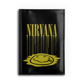 Обложка для автодокументов с принтом Nirvana , натуральная кожа |  размер 19,9*13 см; внутри 4 больших “конверта” для документов и один маленький отдел — туда идеально встанут права | bleach | blew | cobain | dave | geffen | hormoaning | in utero | incesticide | krist | kurt | nevermind | nirvana | novoselic | rock | vevo | геффен | курт кобейн | нирвана | рок