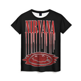 Женская футболка 3D с принтом Nirvana , 100% полиэфир ( синтетическое хлопкоподобное полотно) | прямой крой, круглый вырез горловины, длина до линии бедер | bleach | blew | cobain | dave | geffen | hormoaning | in utero | incesticide | krist | kurt | nevermind | nirvana | novoselic | rock | vevo | геффен | курт кобейн | нирвана | рок