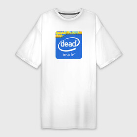 Платье-футболка хлопок с принтом Dead Inside ,  |  | dead inside | dont open | гуль | дед инсайт | дединсайт | дэд инсайт | дэдинсайт | интроверт | кен канеки | мертв внутри | мертвый внутри