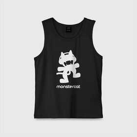 Детская майка хлопок с принтом MONSTERCAT ,  |  | cat | monster | monster cat | monstercat | кот | монстеркет