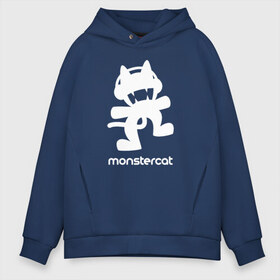 Мужское худи Oversize хлопок с принтом MONSTERCAT , френч-терри — 70% хлопок, 30% полиэстер. Мягкий теплый начес внутри —100% хлопок | боковые карманы, эластичные манжеты и нижняя кромка, капюшон на магнитной кнопке | cat | monster | monster cat | monstercat | кот | монстеркет