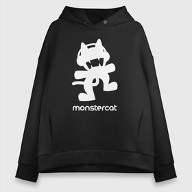 Женское худи Oversize хлопок с принтом MONSTERCAT , френч-терри — 70% хлопок, 30% полиэстер. Мягкий теплый начес внутри —100% хлопок | боковые карманы, эластичные манжеты и нижняя кромка, капюшон на магнитной кнопке | cat | monster | monster cat | monstercat | кот | монстеркет