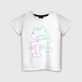 Детская футболка хлопок с принтом MONSTERCAT , 100% хлопок | круглый вырез горловины, полуприлегающий силуэт, длина до линии бедер | cat | monster | monster cat | monstercat | кот | монстеркет