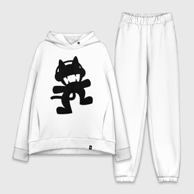 Женский костюм хлопок Oversize с принтом MONSTERCAT ,  |  | cat | monster | monster cat | monstercat | кот | монстеркет