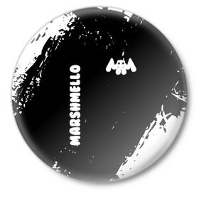 Значок с принтом MARSHMELLO ,  металл | круглая форма, металлическая застежка в виде булавки | america | dj | marshmello | usa | америка | маршмелло