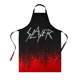 Фартук 3D с принтом SLAYER (14) , 100% полиэстер | общий размер — 65 х 85 см, ширина нагрудника — 26 см, горловина — 53 см, длина завязок — 54 см, общий обхват в поясе — 173 см. Принт на завязках и на горловине наносится с двух сторон, на основной части фартука — только с внешней стороны | metal | music | rock | slayer | метал | музыка | рок