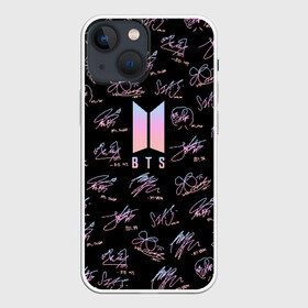 Чехол для iPhone 13 mini с принтом BTS АВТОГРАФЫ ,  |  | bangtan boys | bt21 | bts | бтс