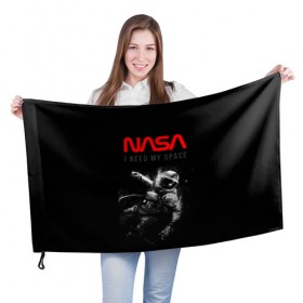 Флаг 3D с принтом Nasa , 100% полиэстер | плотность ткани — 95 г/м2, размер — 67 х 109 см. Принт наносится с одной стороны | nasa | space | наса | насса