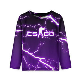 Детский лонгслив 3D с принтом CS GO LIGHTNING STYLE , 100% полиэстер | длинные рукава, круглый вырез горловины, полуприлегающий силуэт
 | astralis | awp | counter strike | cs go | cs go global offensive | faze clan | hyper beast | team liquid | thunder | астралис | молнии | тим ликвид | фейз клан | хайпер бист | шторм