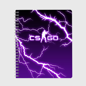 Тетрадь с принтом CS GO LIGHTNING STYLE , 100% бумага | 48 листов, плотность листов — 60 г/м2, плотность картонной обложки — 250 г/м2. Листы скреплены сбоку удобной пружинной спиралью. Уголки страниц и обложки скругленные. Цвет линий — светло-серый
 | astralis | awp | counter strike | cs go | cs go global offensive | faze clan | hyper beast | team liquid | thunder | астралис | молнии | тим ликвид | фейз клан | хайпер бист | шторм