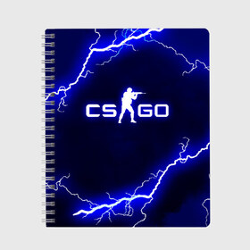 Тетрадь с принтом CS GO LIGHTNING STYLE , 100% бумага | 48 листов, плотность листов — 60 г/м2, плотность картонной обложки — 250 г/м2. Листы скреплены сбоку удобной пружинной спиралью. Уголки страниц и обложки скругленные. Цвет линий — светло-серый
 | astralis | awp | counter strike | cs go | cs go global offensive | faze clan | hyper beast | team liquid | thunder | астралис | молнии | тим ликвид | фейз клан | хайпер бист | шторм