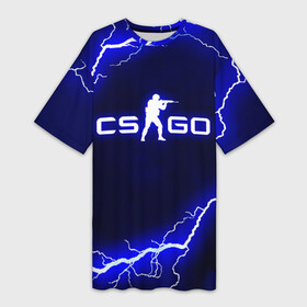 Платье-футболка 3D с принтом CS GO LIGHTNING STYLE ,  |  | astralis | awp | counter strike | cs go | cs go global offensive | faze clan | hyper beast | team liquid | thunder | астралис | молнии | тим ликвид | фейз клан | хайпер бист | шторм