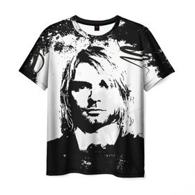 Мужская футболка 3D с принтом Kurt Cobain , 100% полиэфир | прямой крой, круглый вырез горловины, длина до линии бедер | bleach | blew | cobain | dave | geffen | hormoaning | in utero | incesticide | krist | kurt | nevermind | nirvana | novoselic | rock | vevo | геффен | курт кобейн | нирвана | рок