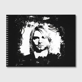 Альбом для рисования с принтом Kurt Cobain , 100% бумага
 | матовая бумага, плотность 200 мг. | Тематика изображения на принте: bleach | blew | cobain | dave | geffen | hormoaning | in utero | incesticide | krist | kurt | nevermind | nirvana | novoselic | rock | vevo | геффен | курт кобейн | нирвана | рок