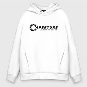 Мужское худи Oversize хлопок с принтом Aperture laboratorie (+ спина) , френч-терри — 70% хлопок, 30% полиэстер. Мягкий теплый начес внутри —100% хлопок | боковые карманы, эластичные манжеты и нижняя кромка, капюшон на магнитной кнопке | aperture | chell | half life | головоломка | испытуемый | портал | телепорт | челл