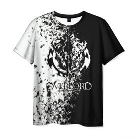 Мужская футболка 3D с принтом Overlord. , 100% полиэфир | прямой крой, круглый вырез горловины, длина до линии бедер | overlord | аниме | гранж | лого | логотип | оверлорд | сериал | текстура