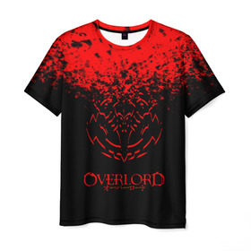 Мужская футболка 3D с принтом Overlord. , 100% полиэфир | прямой крой, круглый вырез горловины, длина до линии бедер | Тематика изображения на принте: overlord | аниме | гранж | лого | логотип | оверлорд | сериал | текстура
