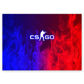 Поздравительная открытка с принтом CS GO FIRE , 100% бумага | плотность бумаги 280 г/м2, матовая, на обратной стороне линовка и место для марки
 | astralis | awp | counter strike | cs go | cs go global offensive | faze clan | fire | flame | hyper beast | team liquid | астралис | тим ликвид | фейз клан | хайпер бист