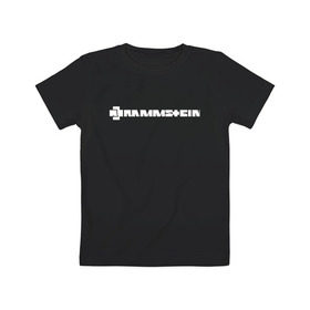 Детская футболка хлопок с принтом RAMMSTEIN (НА СПИНЕ) , 100% хлопок | круглый вырез горловины, полуприлегающий силуэт, длина до линии бедер | Тематика изображения на принте: rammstein | рамштайн