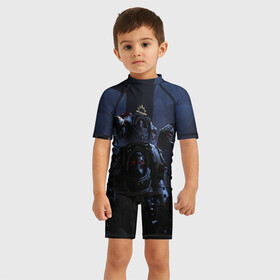 Детский купальный костюм 3D с принтом WARHAMMER 40K , Полиэстер 85%, Спандекс 15% | застежка на молнии на спине | abaddon | armada | battlefleet gothic | black legion | warhammer 40k | абаддон | чёрный легион