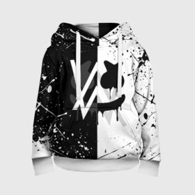 Детская толстовка 3D с принтом ALAN WALKER x MARSHMELLO , 100% полиэстер | двухслойный капюшон со шнурком для регулировки, мягкие манжеты на рукавах и по низу толстовки, спереди карман-кенгуру с мягким внутренним слоем | alan walker | aw | electro | electro music | marshmello | music | алан уокер | маршмелло | музыка | музыкант | электро | электронная музыка