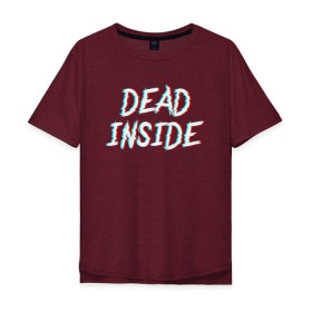 Мужская футболка хлопок Oversize с принтом DEAD INSIDE GLITCH , 100% хлопок | свободный крой, круглый ворот, “спинка” длиннее передней части | dead inside | dont open. | гуль | дед инсайт | дединсайт | дэд инсайт | дэдинсайт | интроверт | кен канеки | мертв внутри | мертвый внутри