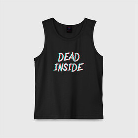 Детская майка хлопок с принтом DEAD INSIDE GLITCH ,  |  | Тематика изображения на принте: dead inside | dont open. | гуль | дед инсайт | дединсайт | дэд инсайт | дэдинсайт | интроверт | кен канеки | мертв внутри | мертвый внутри