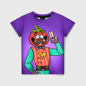 Детская футболка 3D с принтом Tomato , 100% гипоаллергенный полиэфир | прямой крой, круглый вырез горловины, длина до линии бедер, чуть спущенное плечо, ткань немного тянется | epic | fortnite | фортнайт | эпик