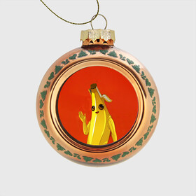 Стеклянный ёлочный шар с принтом Banana , Стекло | Диаметр: 80 мм | Тематика изображения на принте: epic | fortnite | банан | фортнайт | эпик
