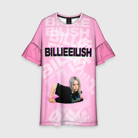 Детское платье 3D с принтом Billie Eilish , 100% полиэстер | прямой силуэт, чуть расширенный к низу. Круглая горловина, на рукавах — воланы | Тематика изображения на принте: ayelish | bad guy | bellyache | bilie eilish | bilie elish | billie | billie eilish | eilish | electronic | elish | music | билли айлиш | эйлиш | элиш