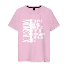Мужская футболка хлопок с принтом MONSTA X , 100% хлопок | прямой крой, круглый вырез горловины, длина до линии бедер, слегка спущенное плечо. | i.m. | jooheon | kihyun | minhyuk | monsta x | shownu | wonho | монст х | монста х