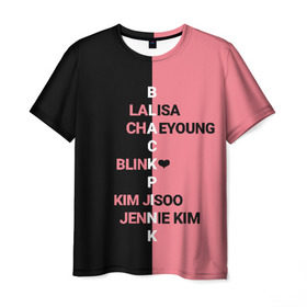 Мужская футболка 3D с принтом BLACKPINK , 100% полиэфир | прямой крой, круглый вырез горловины, длина до линии бедер | black | blackpink | bts | jennie | jisoo | k pop | kim | lalisa | lisa | manoban | park | pink | rose | young | бтс | дженни | джису | ён | ким | лалиса | лиса | манобан | пак | розэ | че